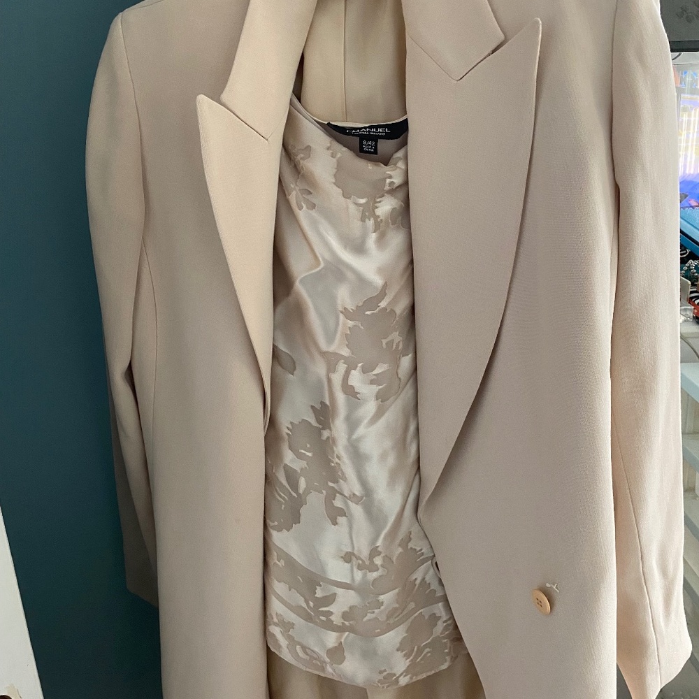 Emmanuel Ungaro 3 piece Spring silk top, pants & 3/4 length jacket